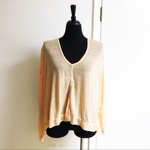 WE THE FREE Peach Oversized Tell Tale Long Sleeve - Picture 3 of 6